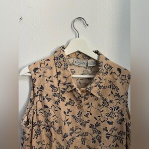 linen and cotton floral tank